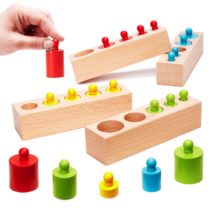 Montessori medinė cilindrų rūšiuoklė