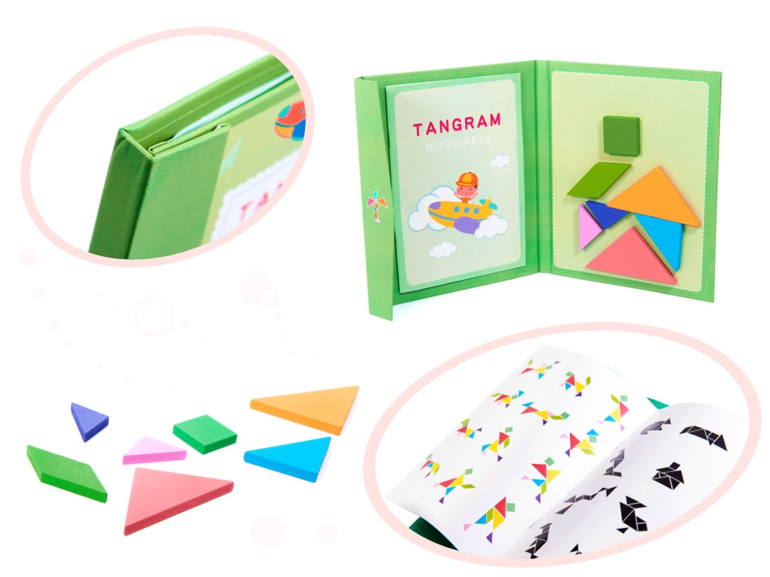 Montessori magnetinė dėlionė Tangram